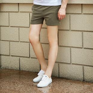 运动短裤 三分裤 居家休闲3分裤 短裤 高档纯棉竖条纹短裤 男热裤 男士