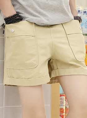 夏天大口袋短裤男纯棉休闲百搭宽松四分裤运动三分短裤学生34分裤