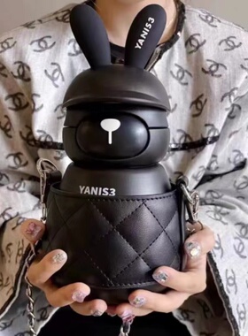 y3可可熊兔保温大肚杯男女孩大容量吸管水杯子YANIS316不锈钢儿童