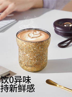 bablov纯钛保温杯高颜值咖啡杯女小巧水杯外带随行杯便携杯子钛杯