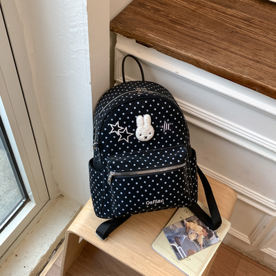 2026新款波点可爱米菲兔双肩包韩版潮流高颜值女生外出游玩包包