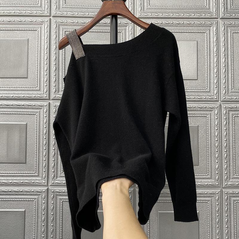 新款针织衫女宽松长袖套头羊毛衫