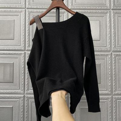 新款针织衫女宽松长袖套头羊毛衫