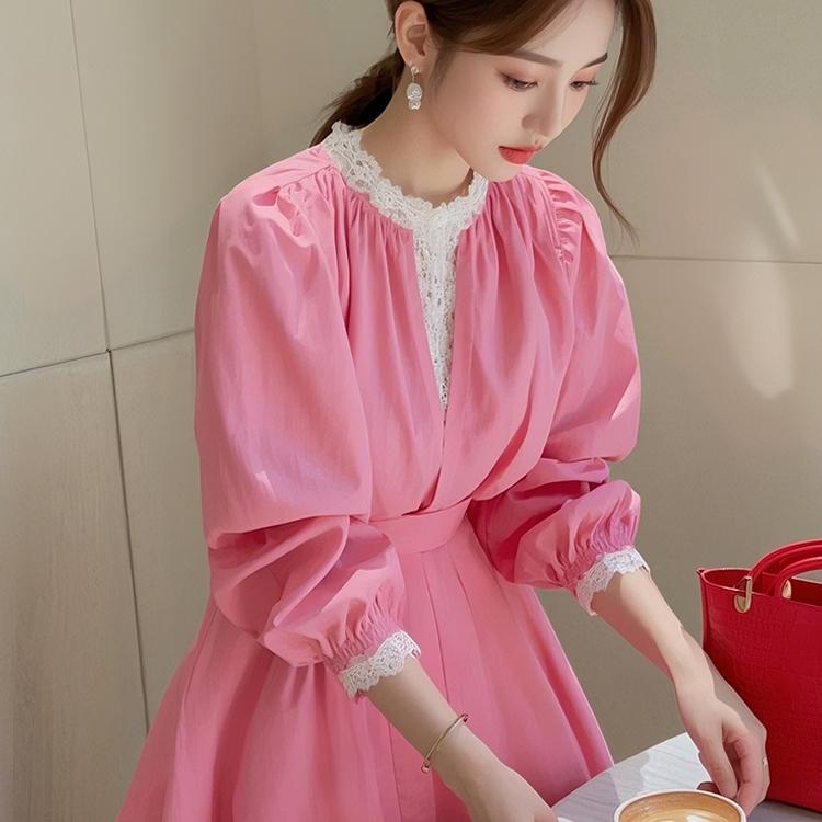专柜撤回粉色蕾丝花边衬衫设计感女春季法式上衣2025年新款小衫