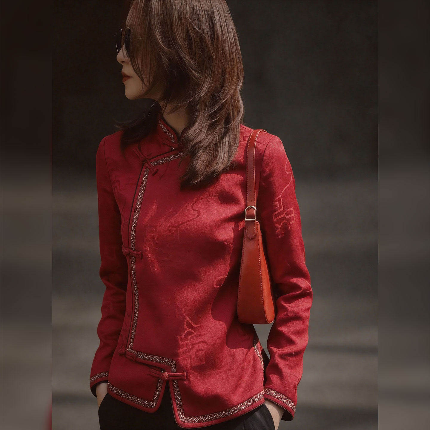 外贸撤回新款新中式红色衬衫女气质减龄百搭舒适国风盘扣长袖上衣,女装/女士精品,衬衫,淘宝优惠券,粉丝福利购,淘宝优惠卷