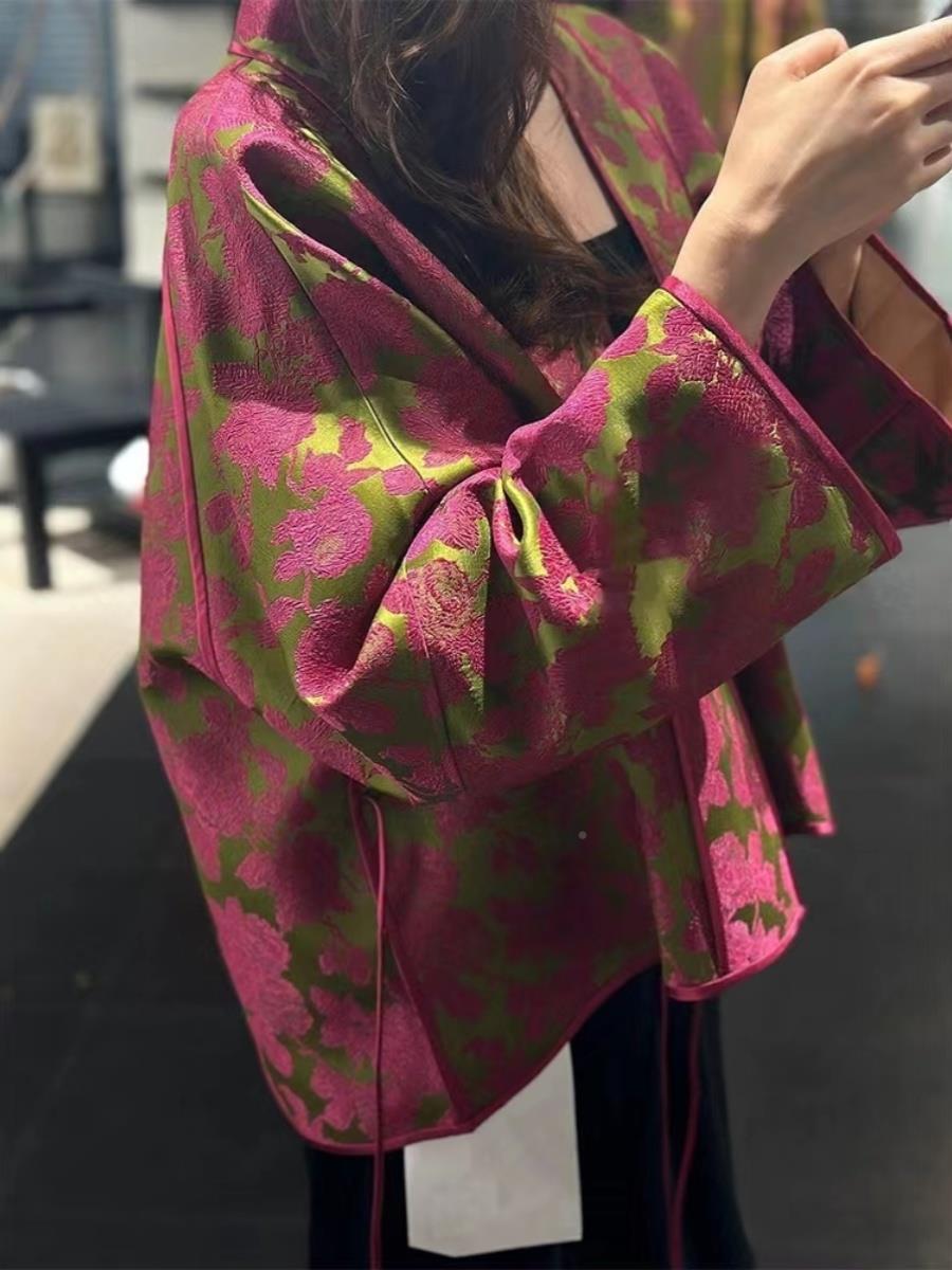 高级感超好看新中式国风提花外套
