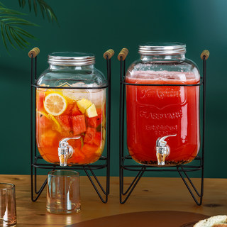 水龙头果汁桶玻璃商用西餐果汁鼎冷饮大容量饮料机自助餐饮料桶