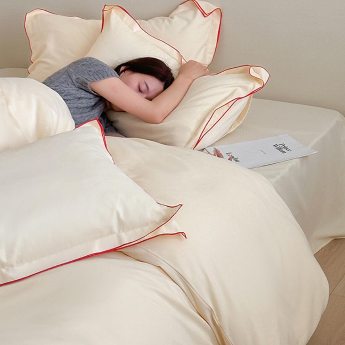 床单床笠款四件套全棉毛毛简约风