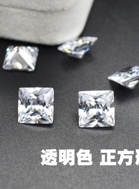 白色正方形锆石小百佳珠宝氧化锆