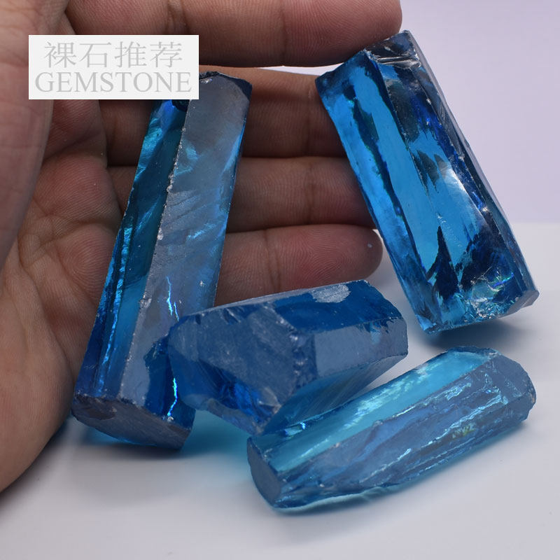 海蓝锆石原石 海兰宝原材料 DIY戒面加工材料 观赏石矿物晶体原石
