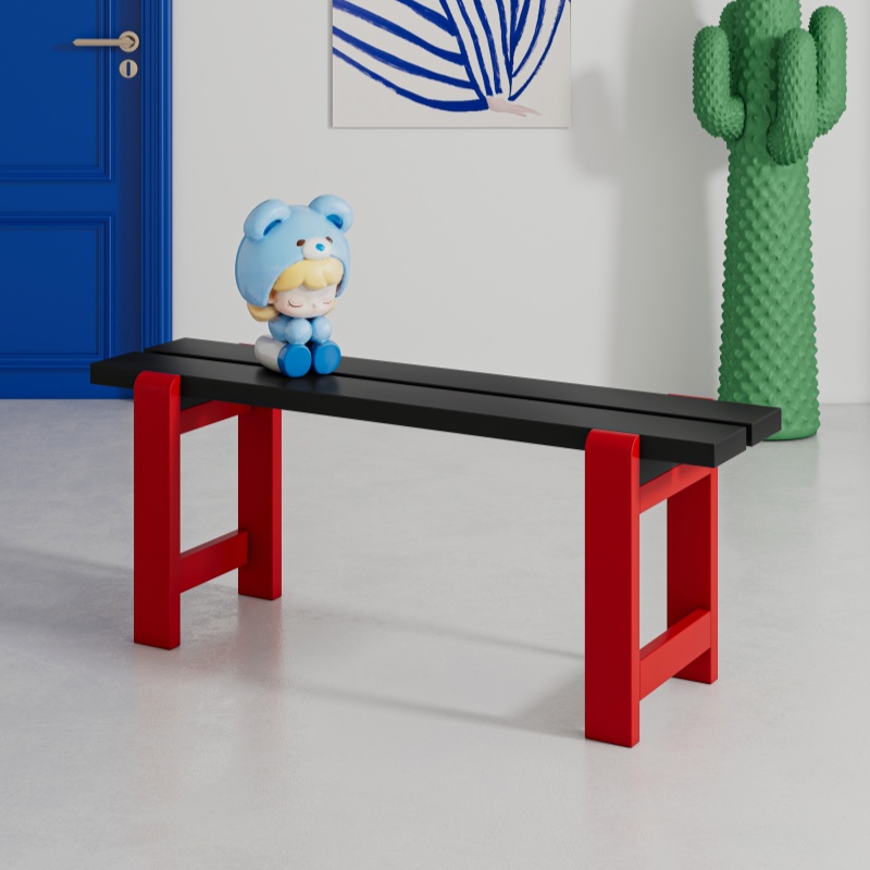 彩色长凳多巴胺长条凳餐椅板凳玄关换鞋凳时尚孟菲斯家用北欧双拼