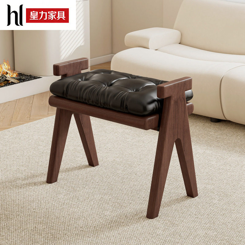 换鞋凳实木门口家用穿鞋凳轻奢高级感玄关软包坐垫藤编入户休息凳