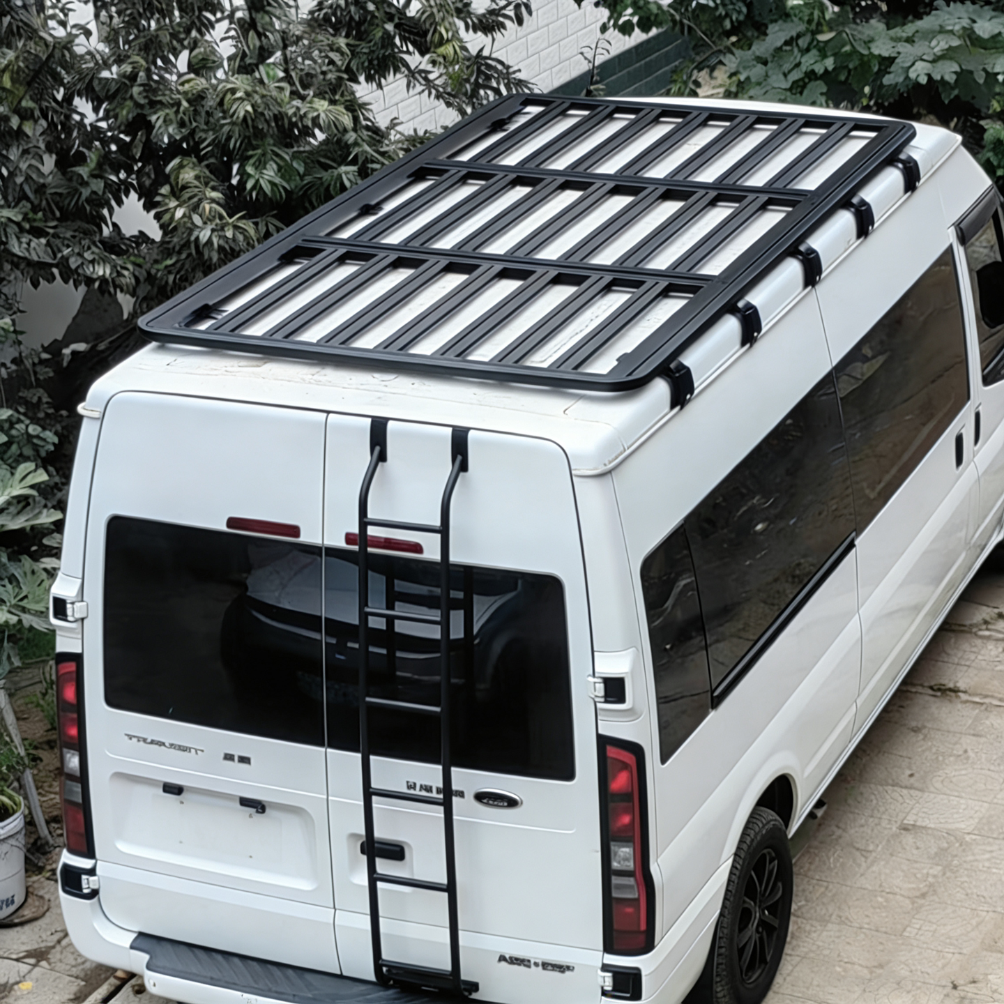 福特全顺车顶行李架框房车旅行架货架新时代铝合金扩展平台尾梯