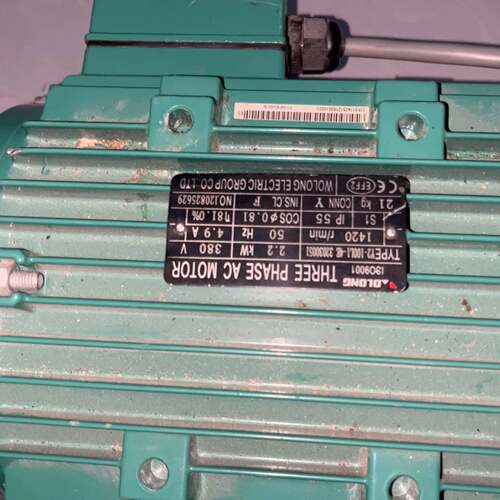 可议价三相电机，型号Y2-100L1-4E，功率2.2KW，电