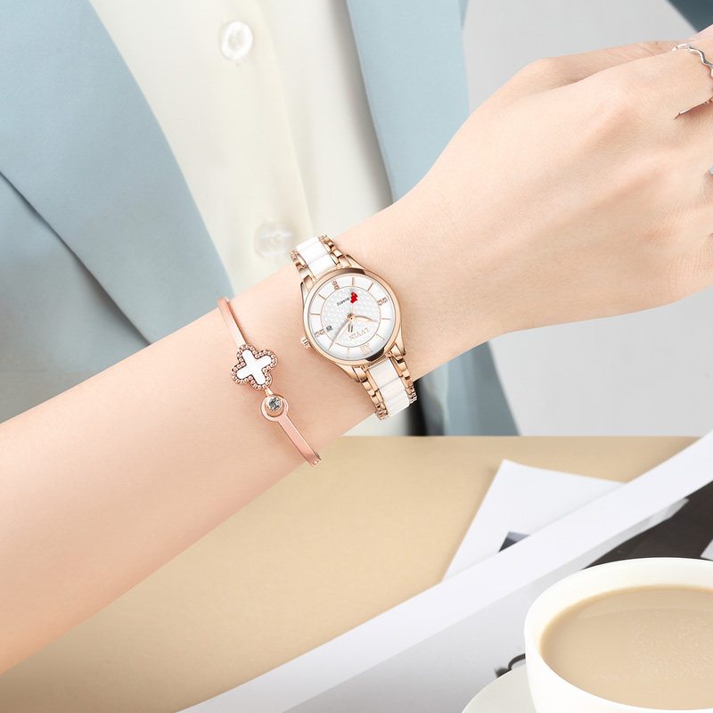 瑞士品牌手表女款2021年新款夏季学生小众简约气质十大潮陶瓷女表
