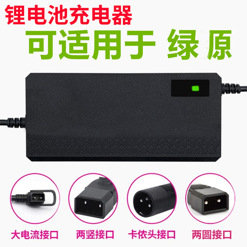 适用于绿源锂电池电动车充电器48V14AH20AH24AH通用2p两圆孔卡农