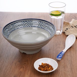 商用汤面碗早点米线碗密胺斗笠碗餐厅仿瓷拉面碗面馆专用碗10个装