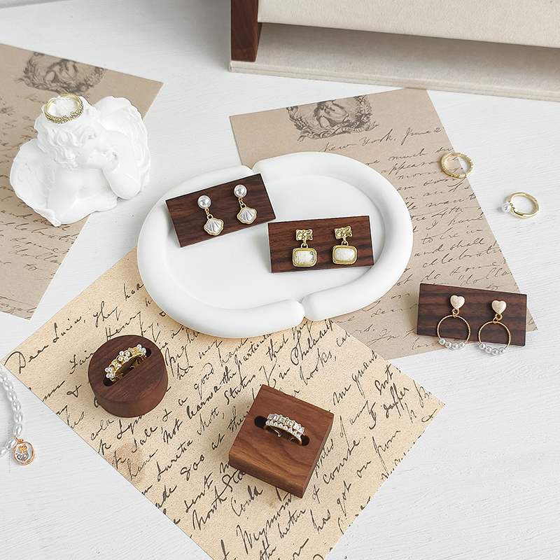戒指拍照道具展示架实木首饰托盘