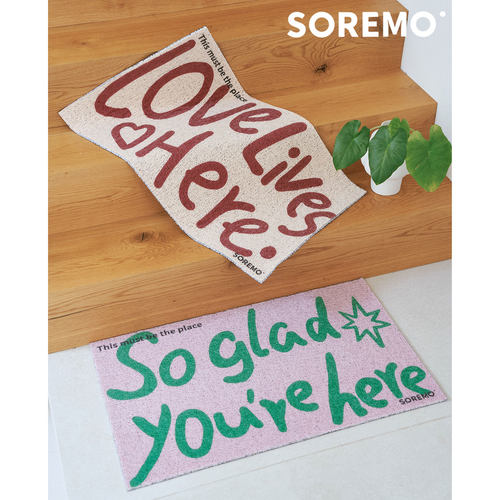 SOREMO 原创设计地垫撞色时髦丝圈进门口玄关入户垫子地毯脚垫