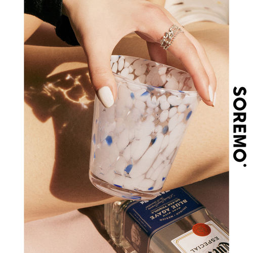 SOREMO原创水波蓝洋酒杯