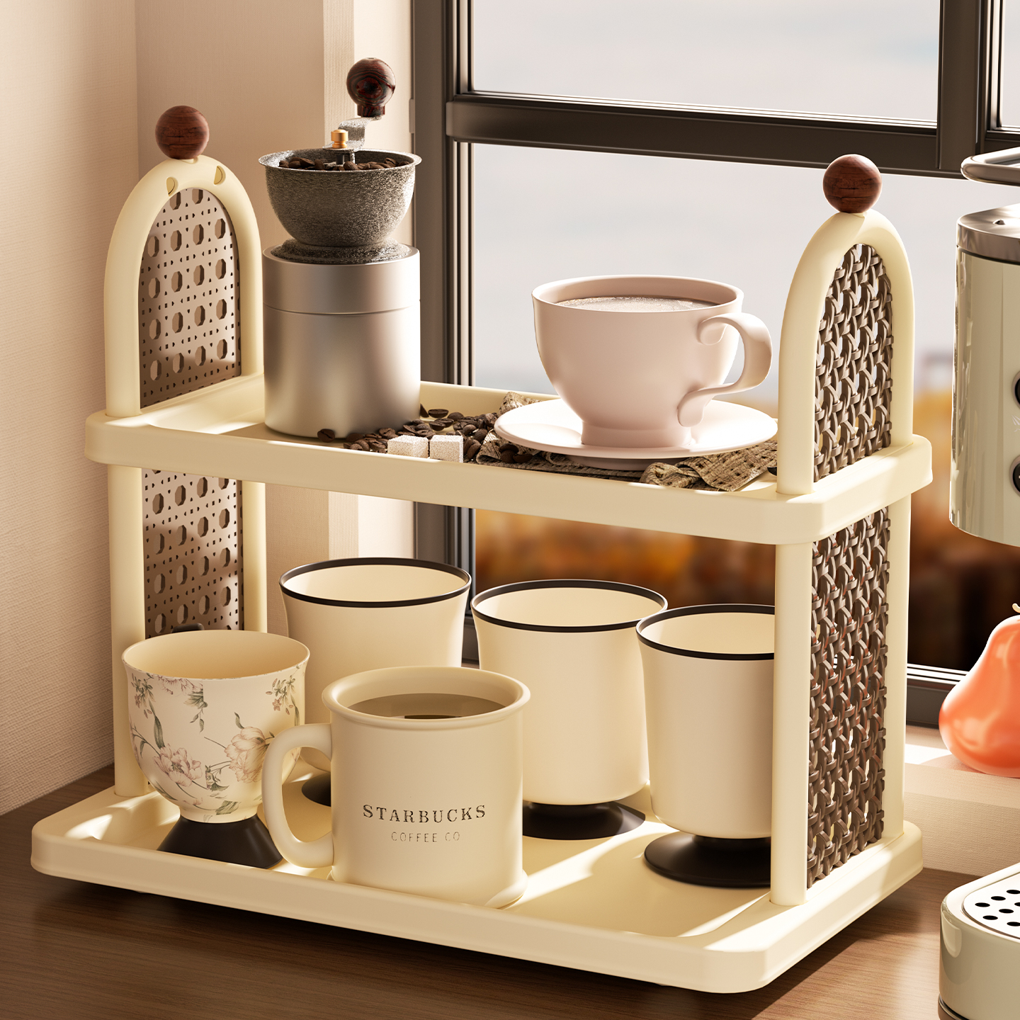 双层杯架复古颜值底盘加宽