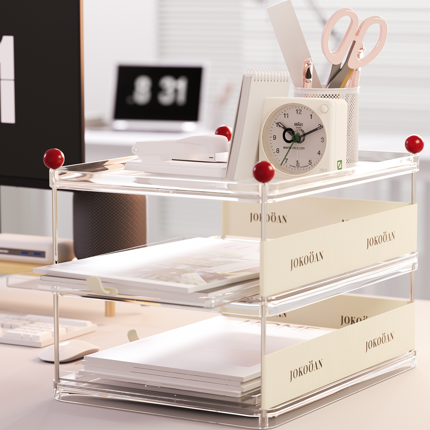 办公置物架横竖可放分层分类