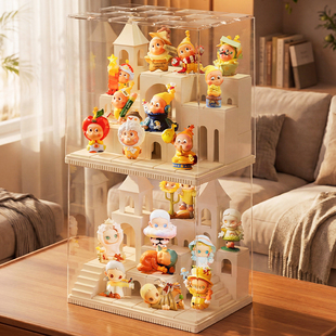 盲盒展示架透明防尘手办收纳盒适用泡泡玛特星星人潮玩摆件展示柜