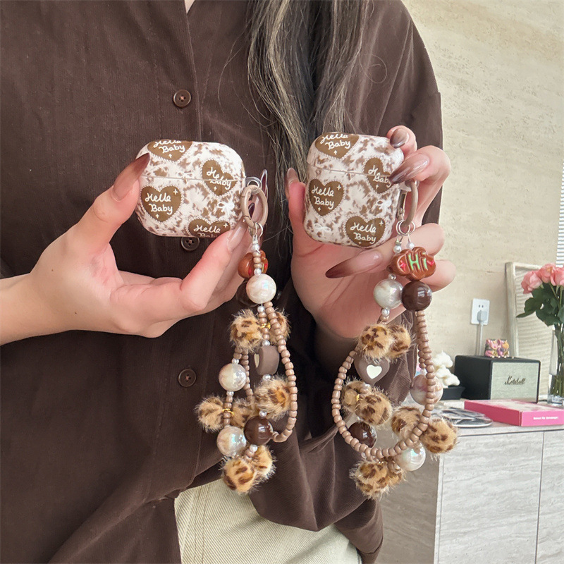 辣妹高级豹纹爱心适用Airpods4/pro3耳机保护壳套二三代新款少女