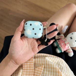 3耳机保护壳套2pro二三代新款 韩系ins极简波点花朵适用Airpods4