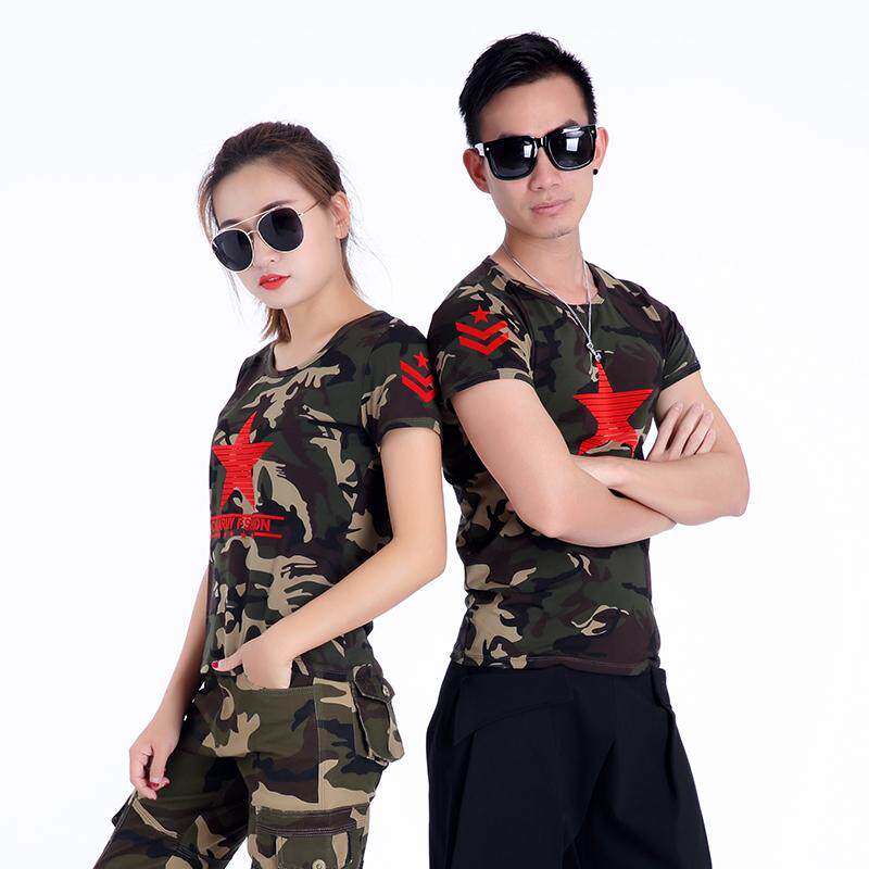 2018新款春夏水兵舞純棉短袖T恤圓領上衣廣場舞服裝男女士迷彩服在類目 男裝, T恤中 - 來自Buy2taobao.com提供專業的淘寶代購服務