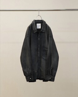 【代购】ANCELLM 26ss Aging shirt 染色破坏做旧加工牛仔衬衫