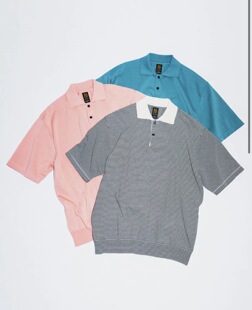 【代购】BATONER 26ss Ua店铺限定长绒棉棉线针织短袖Polo衫