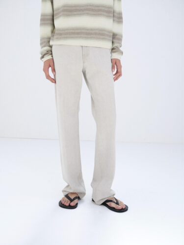 春夏新款染色水洗褪色棕色牛仔裤