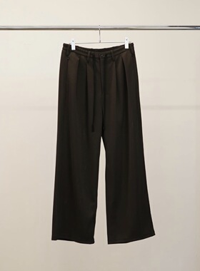 【代购】ANCELLM 26ss Track wide pant 铜氨丝混纺阔腿垂坠西裤