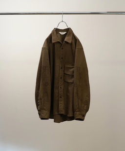 【代购】ANCELLM 25aw Over shirt 棉麻混纺廓形衬衫夹克