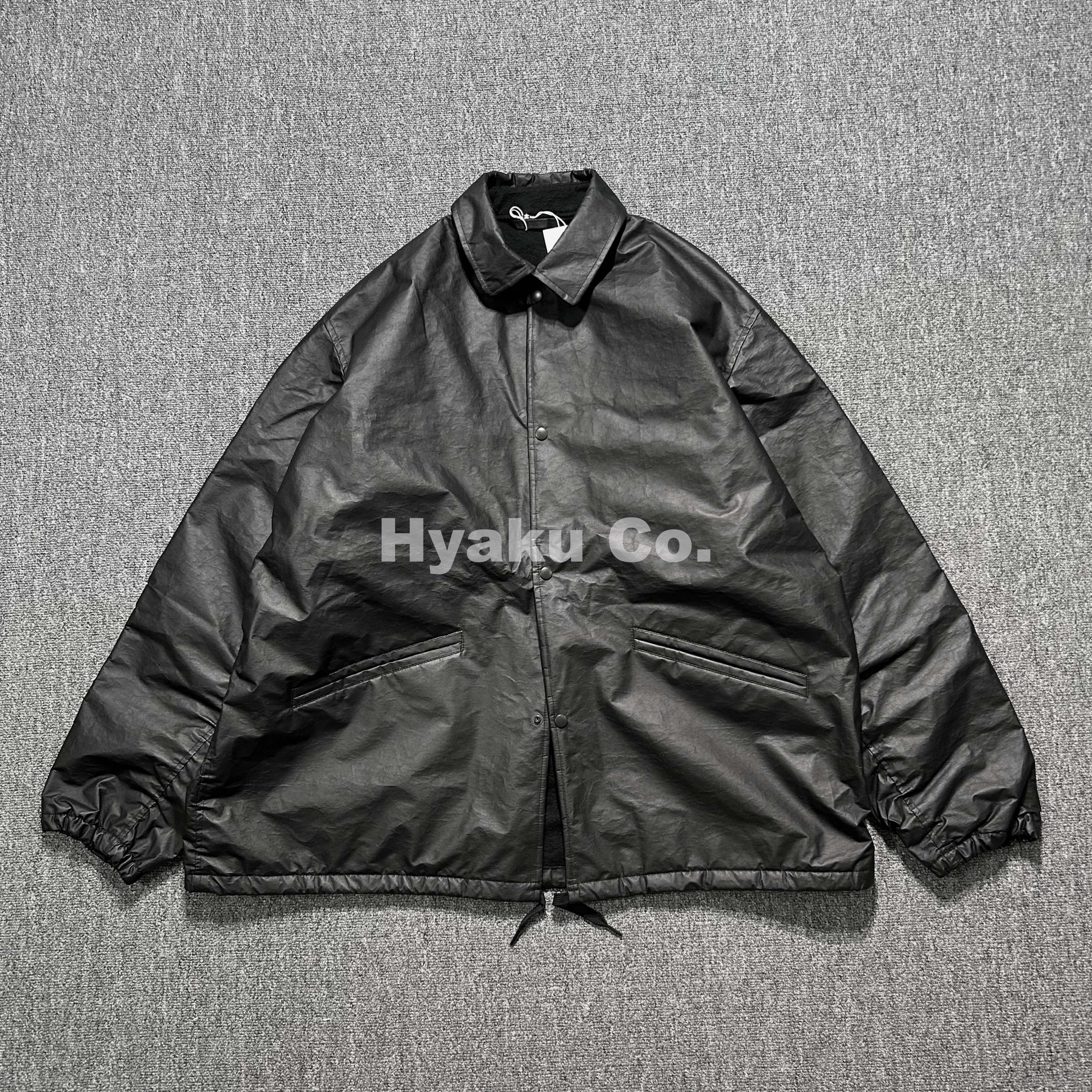 COMOLI25ss纸羊皮教练夹克