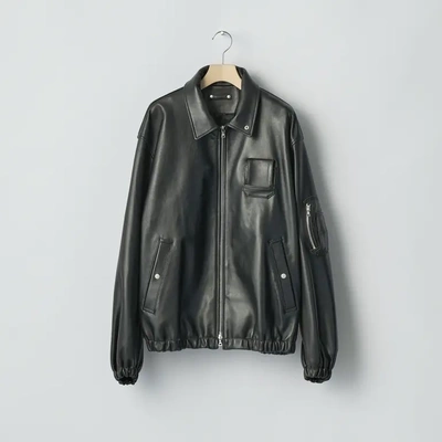 秋冬新款绵羊皮拉链飞行夹克皮衣