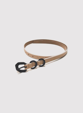 【代购】ANCELLM 26ss Narrow leather belt 双环扣窄款牛皮腰带