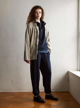 【代购】HERILL 26ss Linen duffel jacket 全亚麻皮领工装夹克