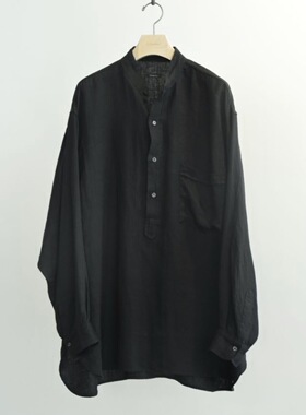 【代购】COMOLI 26ss Linen w cross 双层纺织亚麻套头长袖衬衫