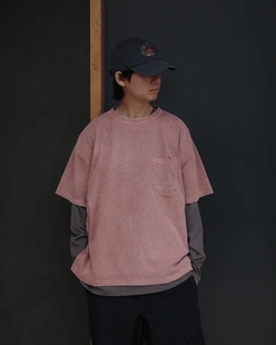 【代购】ANACHRONORM 26ss Pigment dyed tee蜡染做旧口袋短袖T恤