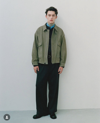 春夏新款YOKE联名牛巴革飞行夹克