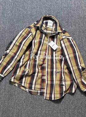 【现货折扣】BOWWOW 23aw Flannel shirts定番破坏做旧法兰绒衬衫