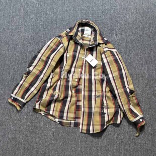 23aw 现货折扣 BOWWOW shirts定番破坏做旧法兰绒衬衫 Flannel