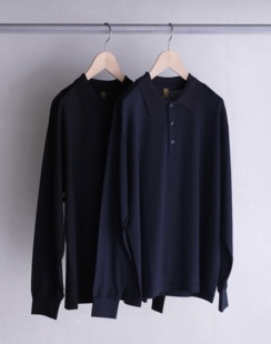 【代购】BATONER 26aw Wool polo tee丝光120全羊毛polo领长袖T恤