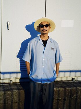 春夏新款店铺限定古巴领短袖衬衫