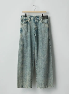 【代购】SSSTEIN 25aw Umbro联名 Wide denim jeans 水洗牛仔裤