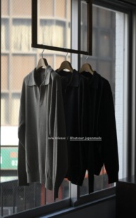 【代购】BATONER 26ss Revival silk skipper全真丝船长领长袖T恤