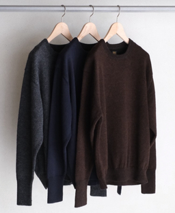 【代购】BATONER 25aw Kurumi tenjiku crewneck 仔羊驼毛针织衫