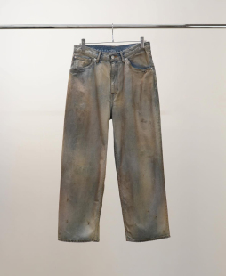 【代购】ANCELLM 25aw 03 Aging01 定番水洗做旧染色直筒牛仔裤